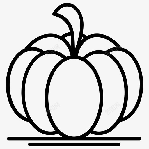 南瓜食品蔬菜svg_新图网 https://ixintu.com 南瓜 食品 蔬菜 农业 园艺 加粗 粗线条