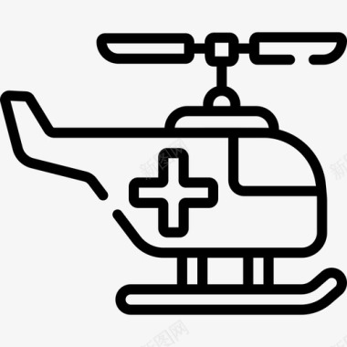 直升机医疗保健34直线型图标