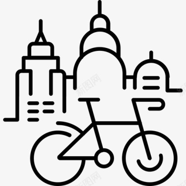 自行车共享自行车城市图标