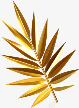 金色棕榈叶图免扣几何抽象概念不规则图形Abstra图标