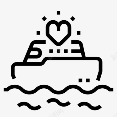 游艇派对婚礼图标