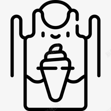 围裙冰淇淋店44直线型图标