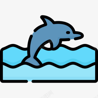 海豚自然161线性颜色图标