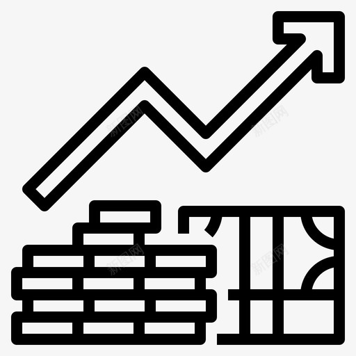 财富箭头现金svg_新图网 https://ixintu.com 财务 财富 箭头 现金 图表 概要