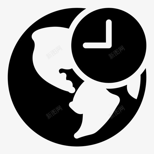 世界新闻天文钟国际svg_新图网 https://ixintu.com 世界 新闻 天文 国际 地球 计时器 网格 网页 填充 图标
