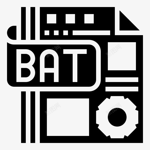 bat文件命令程序svg_新图网 https://ixintu.com 文件 bat 命令 程序 脚本 类型 glyph