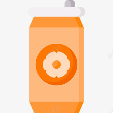 橘子夏季食物和饮料10平淡图标