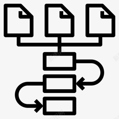 工作流程计划5线性图标