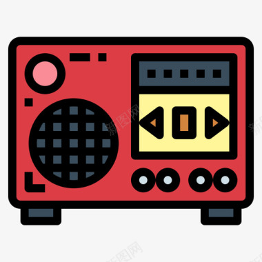 收音机收音机16线性颜色图标