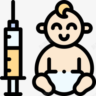 婴儿疫苗开发7线性颜色图标