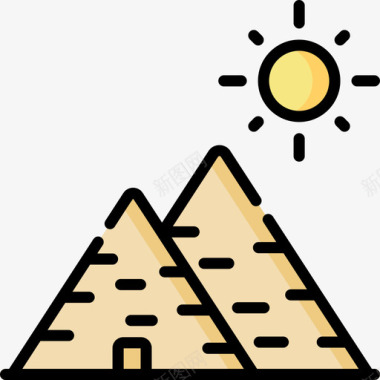 金字塔考古学41线性颜色图标