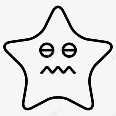 星星表情符号疲惫图标