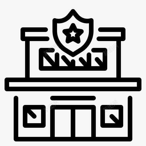 警察建筑保安svg_新图网 https://ixintu.com 建筑 警察 保安 警察局