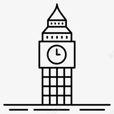 大本钟钟楼伦敦地标图标