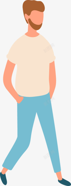 时尚男女图免扣扁平等距插画人物合辑素材