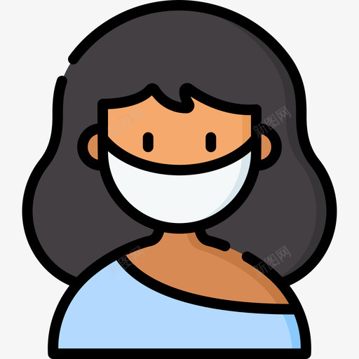 女孩带着医用面具的化身7线性颜色svg_新图网 https://ixintu.com 女孩 带着 医用 面具 化身 线性 颜色