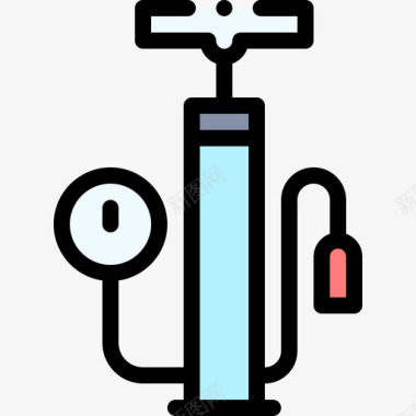 气泵自行车赛16线型颜色图标