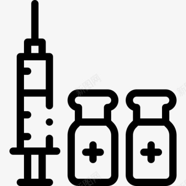 注射器疫苗开发6线性图标
