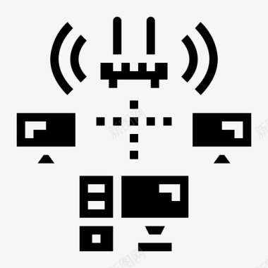 局域网技术网络坚实图标