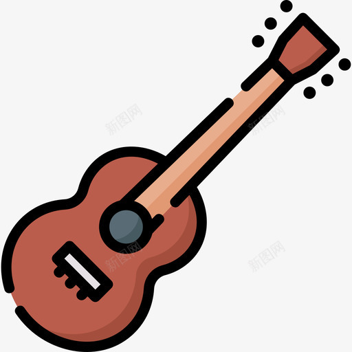 原声吉他乐器60线性颜色svg_新图网 https://ixintu.com 原声 吉他 乐器 线性 颜色