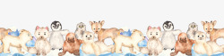手绘水彩卡通可爱北极熊动物图案PS手账手幅38手绘素材