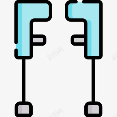 拐杖医院111线性颜色图标