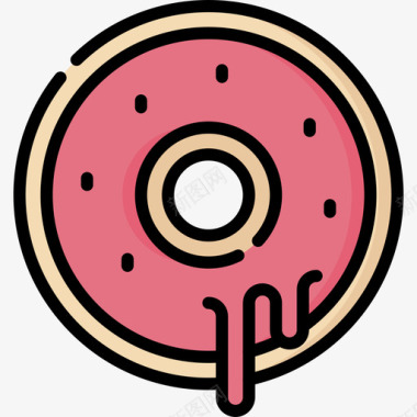 甜甜圈快餐120线性颜色图标