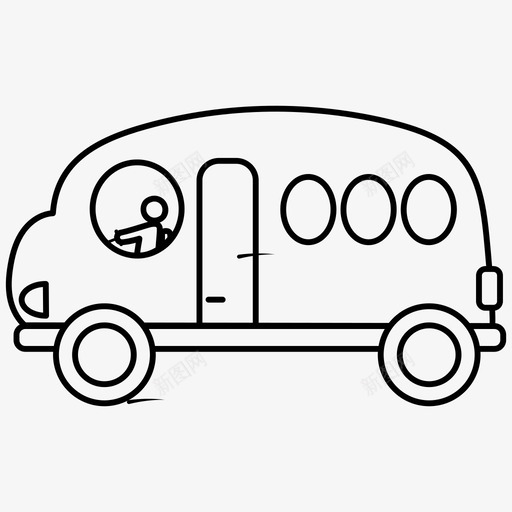 卡通巴士手绘儿童玩具svg_新图网 https://ixintu.com 卡通 巴士 交通工具 手绘 儿童玩具 交通线路 图标