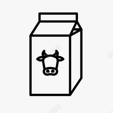 牛奶早餐纸箱图标