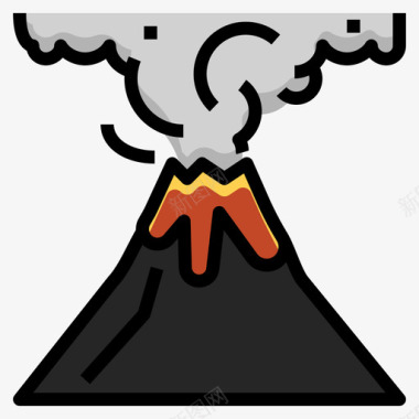 火山气候变化77线性颜色图标