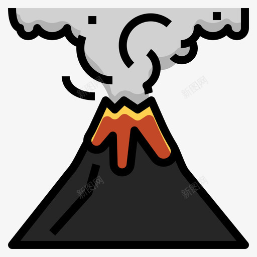 火山气候变化77线性颜色svg_新图网 https://ixintu.com 火山 气候变化 线性 颜色
