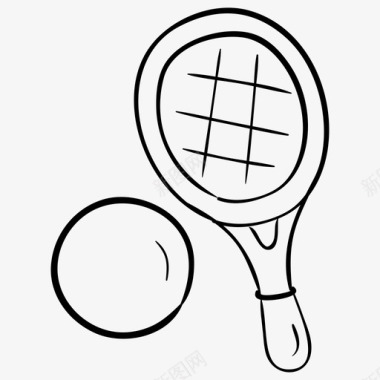 网球球拍运动器材图标