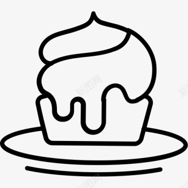 蛋糕纸杯蛋糕面包店奶油图标