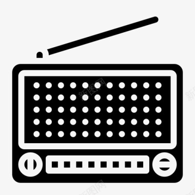 收音机家用电器2固态图标