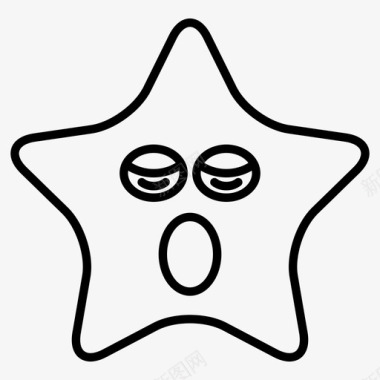 星星困倦表情图标