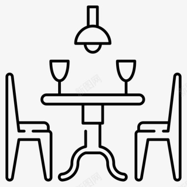 餐厅就餐区域餐椅图标
