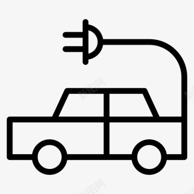电动汽车节能绿色汽车图标