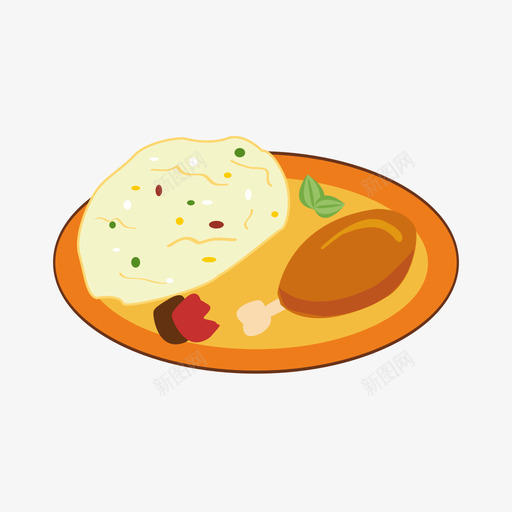 鸡腿饭svg_新图网 https://ixintu.com 鸡腿