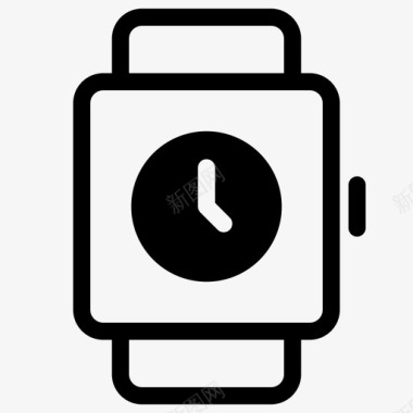 方形智能手表时钟设备图标