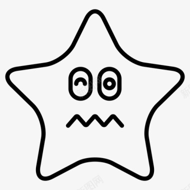 星星表情符号疲惫图标