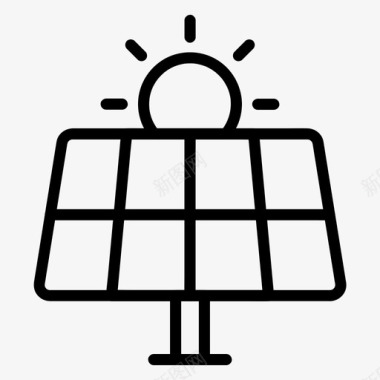太阳能板生态系统能源图标