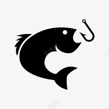 鱼吃饵钓鱼爱好图标