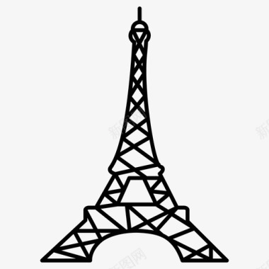 埃菲尔铁塔法国地标塔楼地标图标