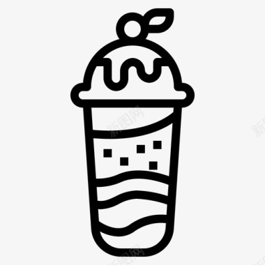 冰淇淋冰淇淋37直线型图标