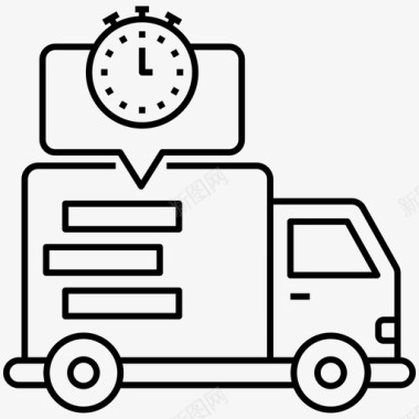 快速交货货物送货车图标