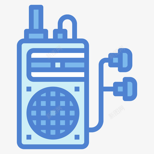 随身听收音机14蓝色svg_新图网 https://ixintu.com 随身听 收音机 蓝色