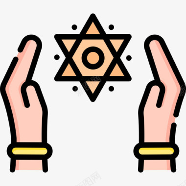 犹太教宗教46直系肤色图标