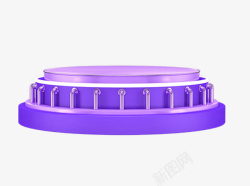 紫色梯台模特素材素材