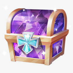 钻石宝箱紫色水晶透明箱子高清图片
