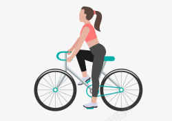 自行车女孩骑自行车健身的女孩高清图片